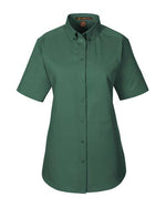 Women's Foundation Cotton Short Sleeve Twill Dress Shirt with Teflon