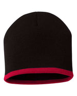 8" Bottom-Striped Beanie