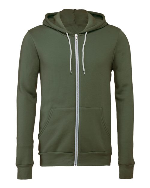 Unisex Sponge Fleece Full-Zip Hoodie Sweatshirt