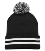 TUQUE REVERS POMPOM RAYURE.