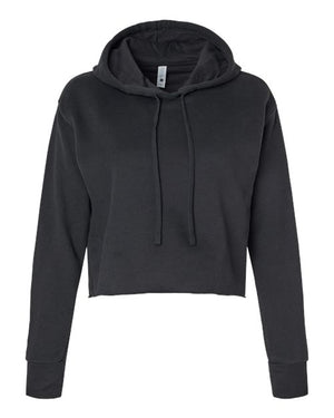 Women's Laguna Sueded Raw Edge Crop Hoodie Sweatshirt