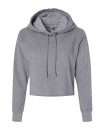 Women's Laguna Sueded Raw Edge Crop Hoodie Sweatshirt
