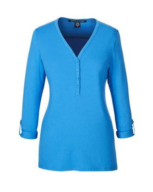 Women's Perfect Fit™ Y-Placket Convertible Sleeve Knit Top