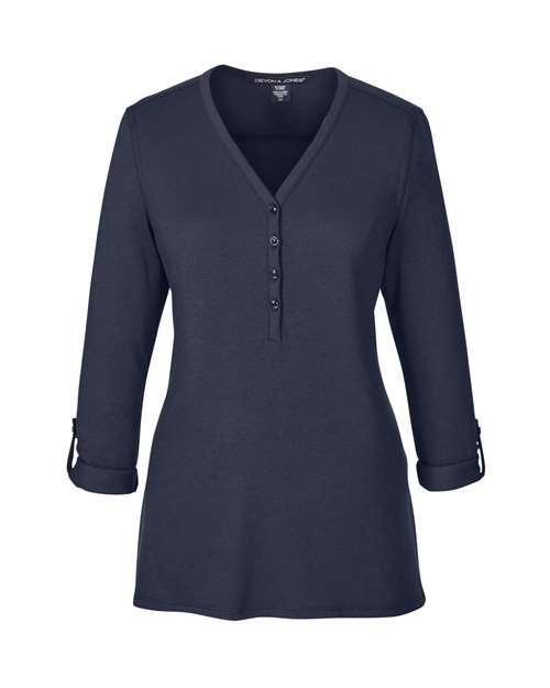 Women's Perfect Fit™ Y-Placket Convertible Sleeve Knit Top