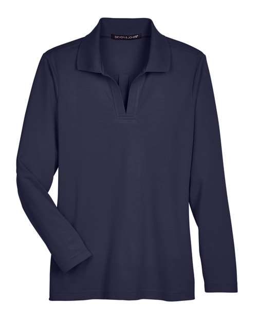 Women's CrownLux Performance® Plaited Long Sleeve Polo