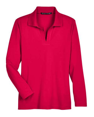 Women's CrownLux Performance® Plaited Long Sleeve Polo