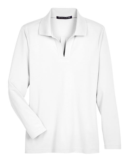 Women's CrownLux Performance® Plaited Long Sleeve Polo