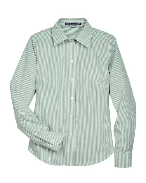 Women's Crown Collection® Banker Stripe Woven Dress Shirt