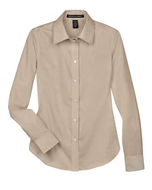 Women's Crown Collection® Solid Stretch Twill Woven Dress Shirt