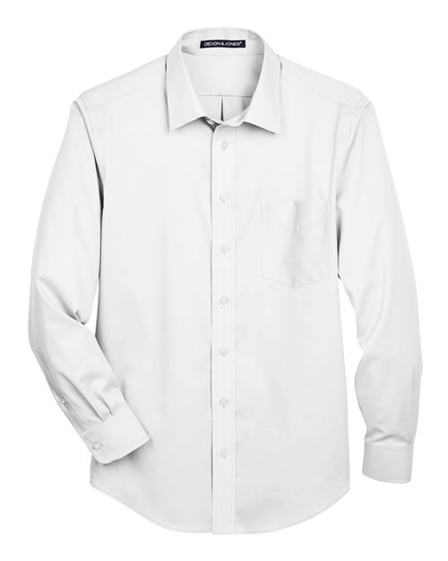 Men's Tall Crown Collection® Solid Stretch Twill Woven Dress Shirt