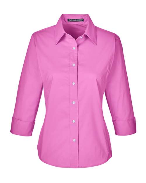 Women's Perfect Fit™ Three-Quarter Sleeve Stretch Poplin Dress Shirt