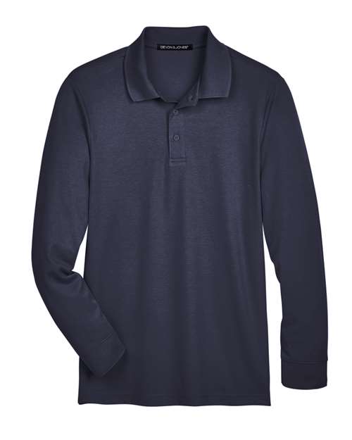 CrownLux Performance® Tall Plaited Long Sleeve Polo