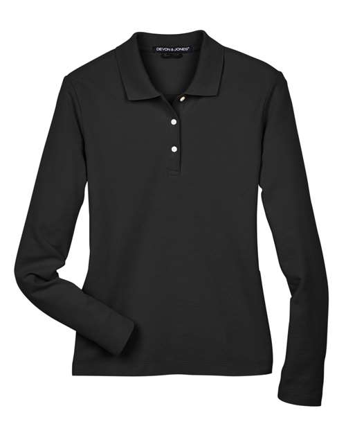Women's Pima Piqué Long Sleeve Polo