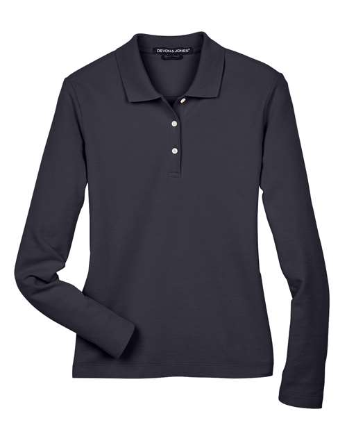 Women's Pima Piqué Long Sleeve Polo