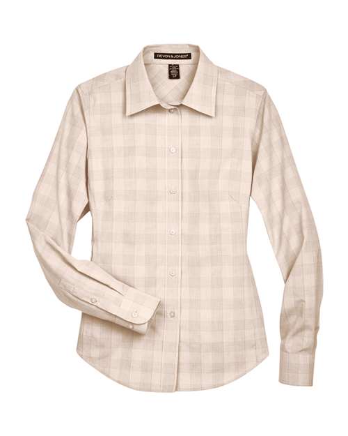 Women's Crown Collection® Glen Plaid Woven Dress Shirt