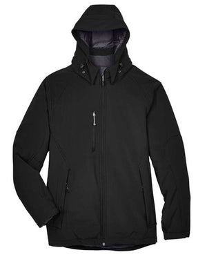 Men's Glacier Insulated Three-Layer Fleece Soft Shell Hood Jacket with Detachable Hood