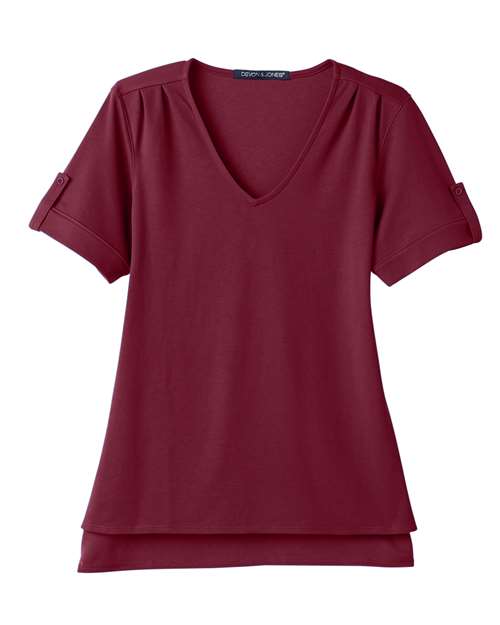 Women's CrownLux Performance® Plaited Rolled Sleeve Shirt