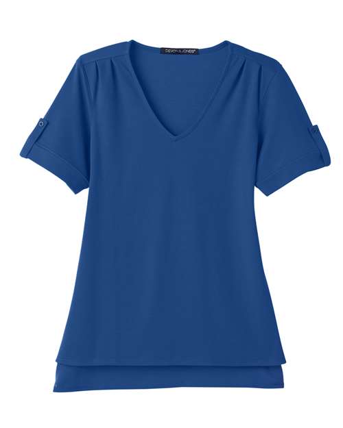 Women's CrownLux Performance® Plaited Rolled Sleeve Shirt