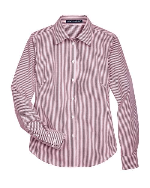 Women's Crown Collection® Banker Stripe Woven Dress Shirt