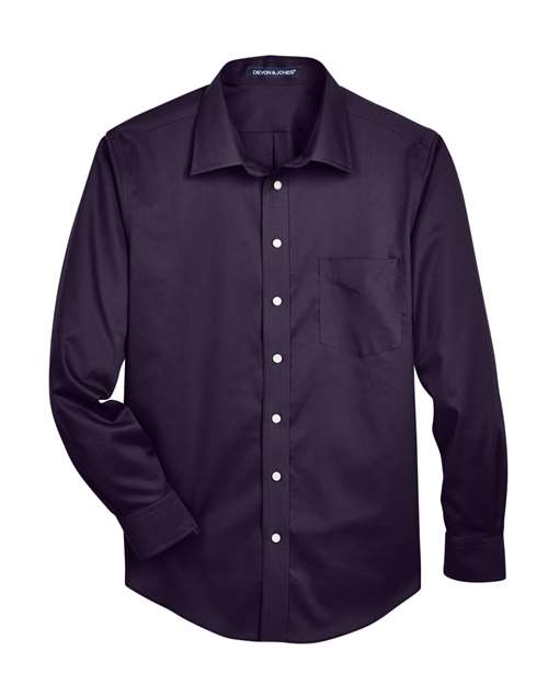 Crown Collection® Solid Stretch Twill Woven Dress Shirt