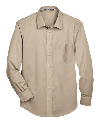 Men's Tall Crown Collection® Solid Stretch Twill Woven Dress Shirt