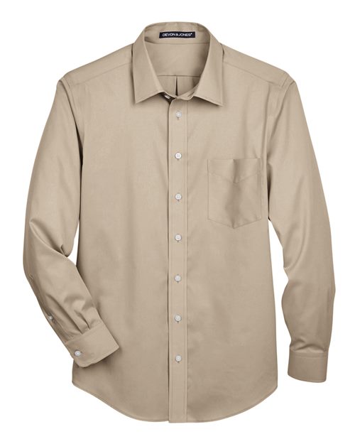 Men's Tall Crown Collection® Solid Stretch Twill Woven Dress Shirt