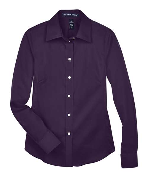 Women's Crown Collection® Solid Stretch Twill Woven Dress Shirt