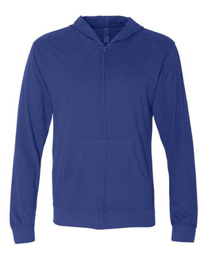 Unisex Sueded Long Sleeve Hooded Full Zip T-Shirt