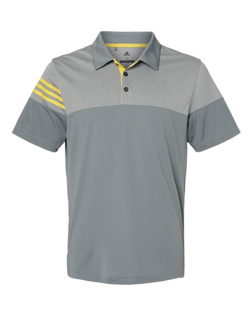 Men's Heathered 3-Stripes Colorblocked Polo