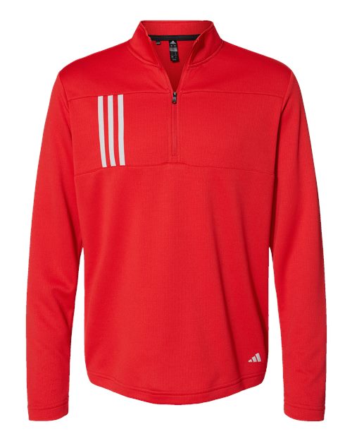 Men's 3-Stripes Double Knit Quarter-Zip Pullover