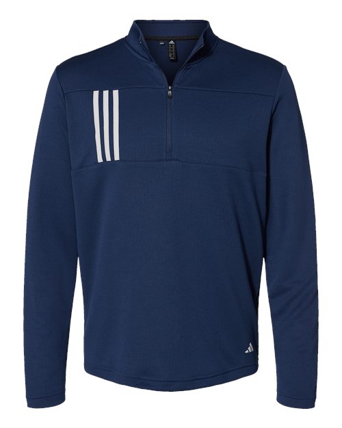 Men's 3-Stripes Double Knit Quarter-Zip Pullover