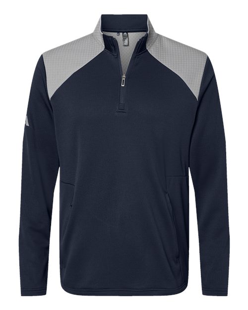 Men's Textured Mixed Media Quarter-Zip Pullover