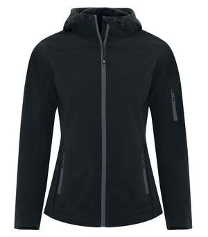 COAL HARBOUR® EVERYDAY HOODED WATER REPELLENT STRETCH SOFT SHELL LADIES' JACKET L7605