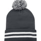 TUQUE REVERS POMPOM RAYURE.