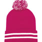 TUQUE REVERS POMPOM RAYURE.