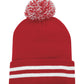 TUQUE REVERS POMPOM RAYURE.