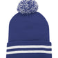 TUQUE REVERS POMPOM RAYURE.
